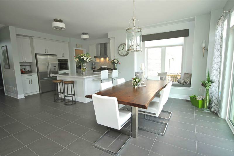 finished dining area