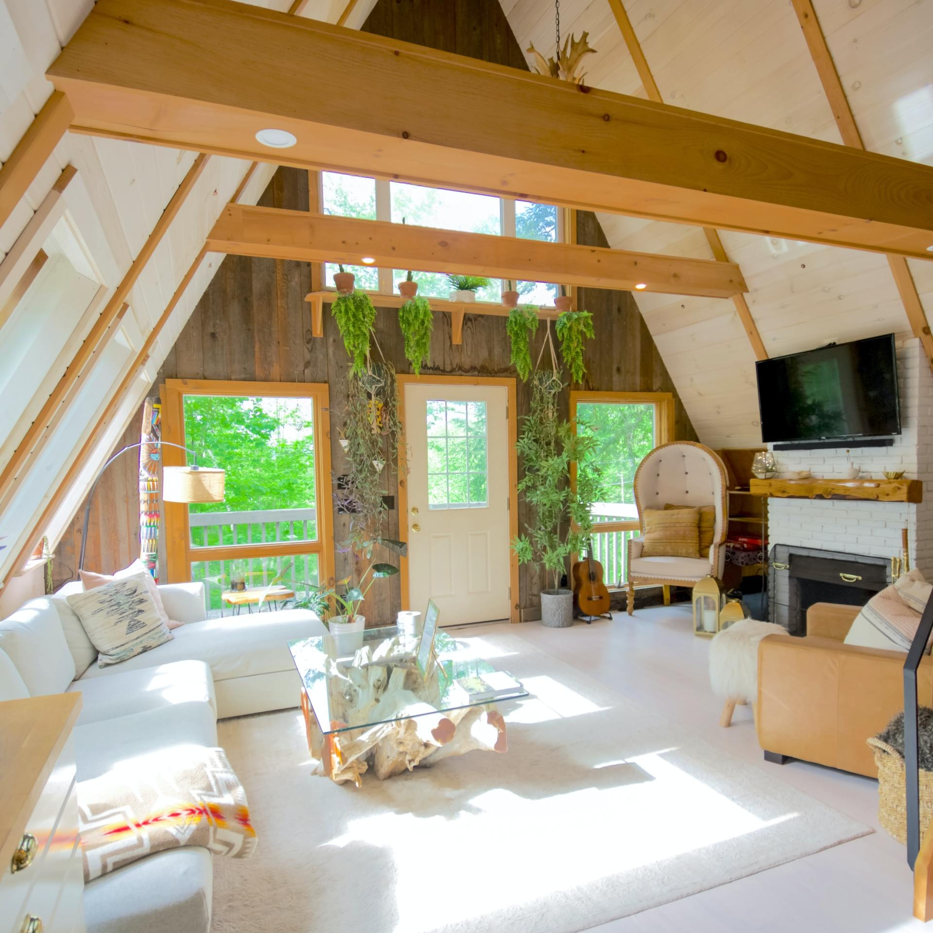 a beautiful bright renovated living room area