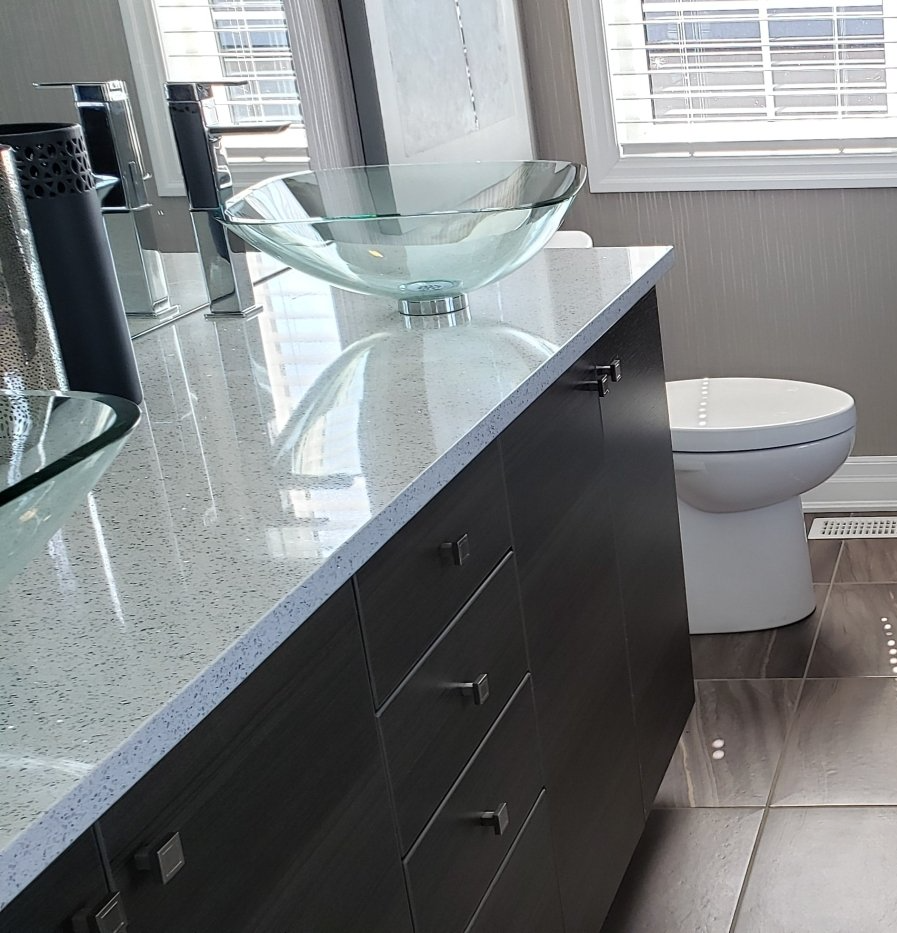 newly renovated bathroom glass shower