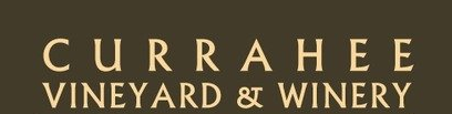 A logo for currahee vineyard and winery on a brown background