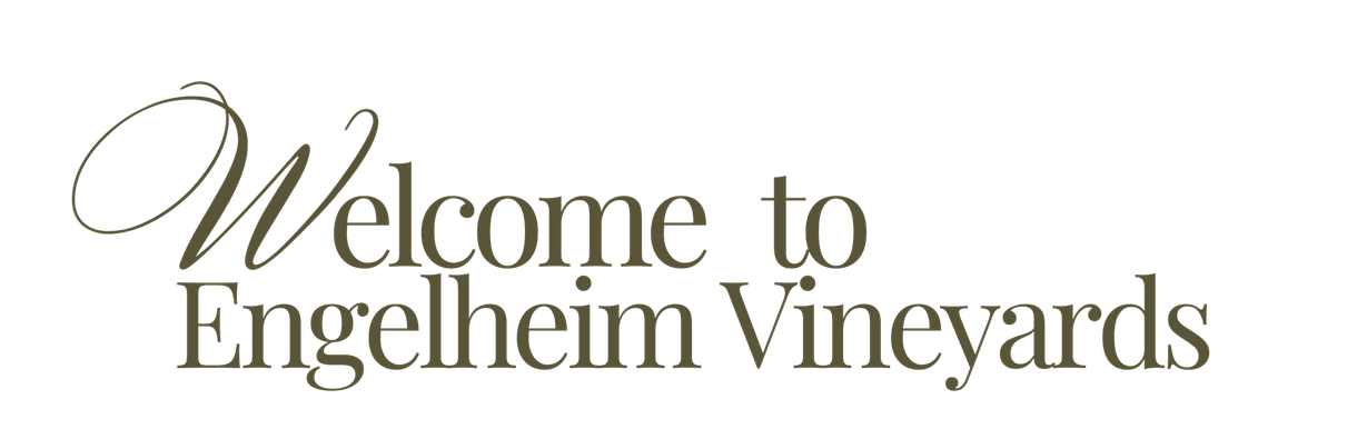 A sign that says welcome to engelheim vineyards