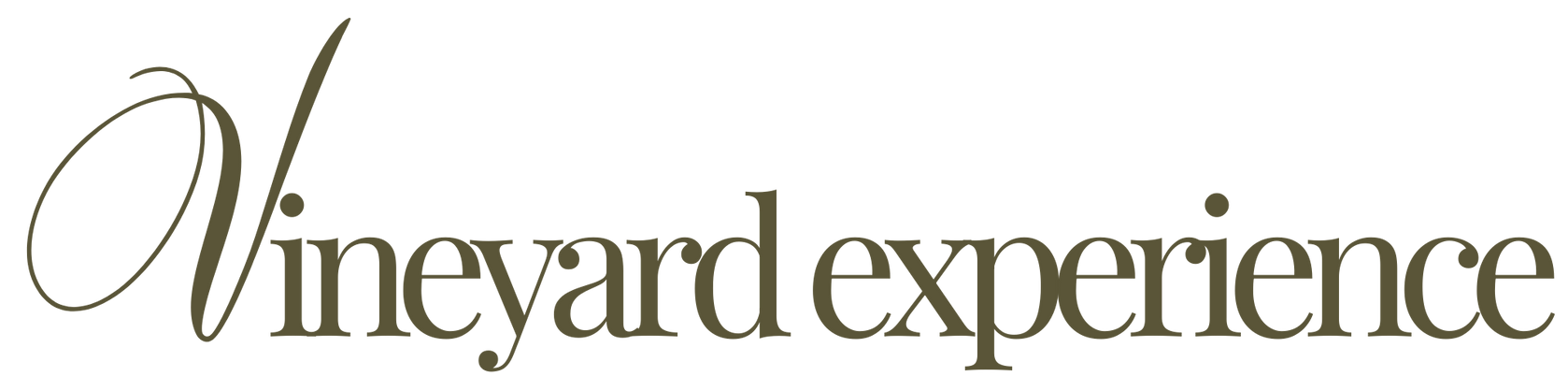 A vineyard experience logo on a white background