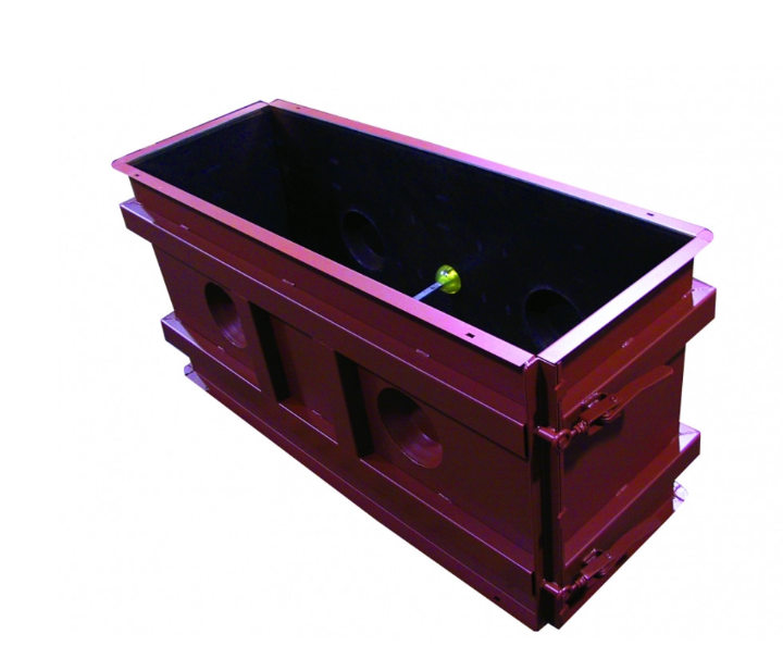 A long rectangular container with holes in it