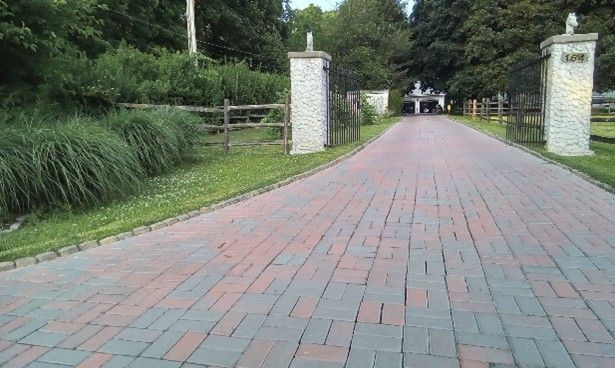 Stone walkway pavers installation project.