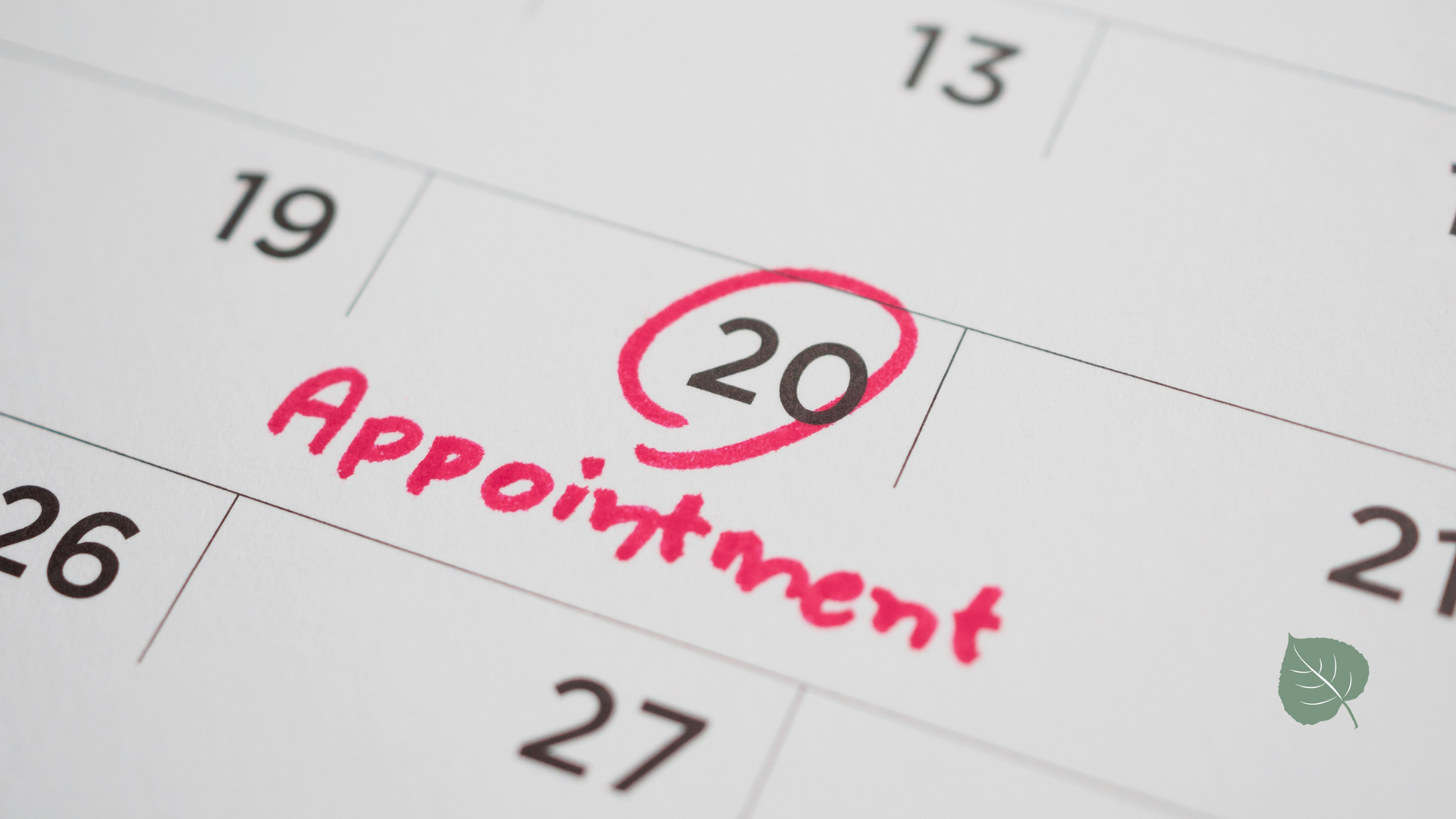 A calendar with the word appointment circled in red