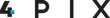Um logotipo de uma empresa chamada 4 pix é mostrado em um fundo branco.