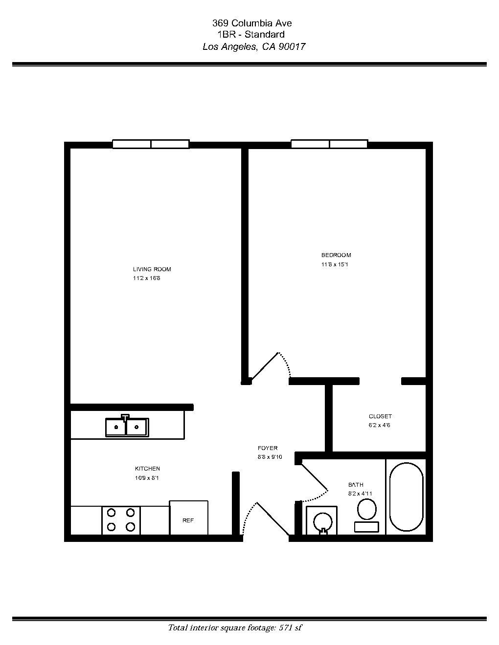 Tuscani Villas One Bedroom floor plan
