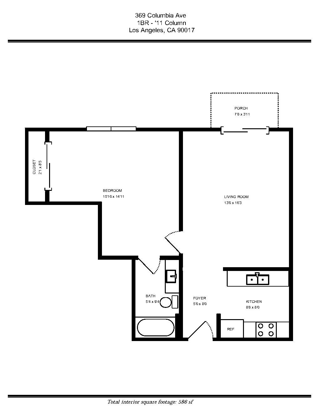 Tuscani Villas One Bedroom floor plan
