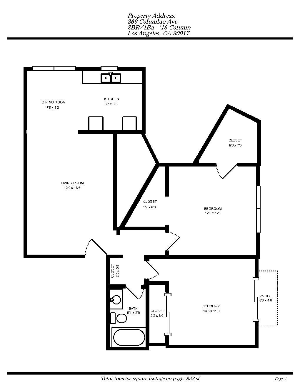 Tuscani Villas Two Bedroom floor plan