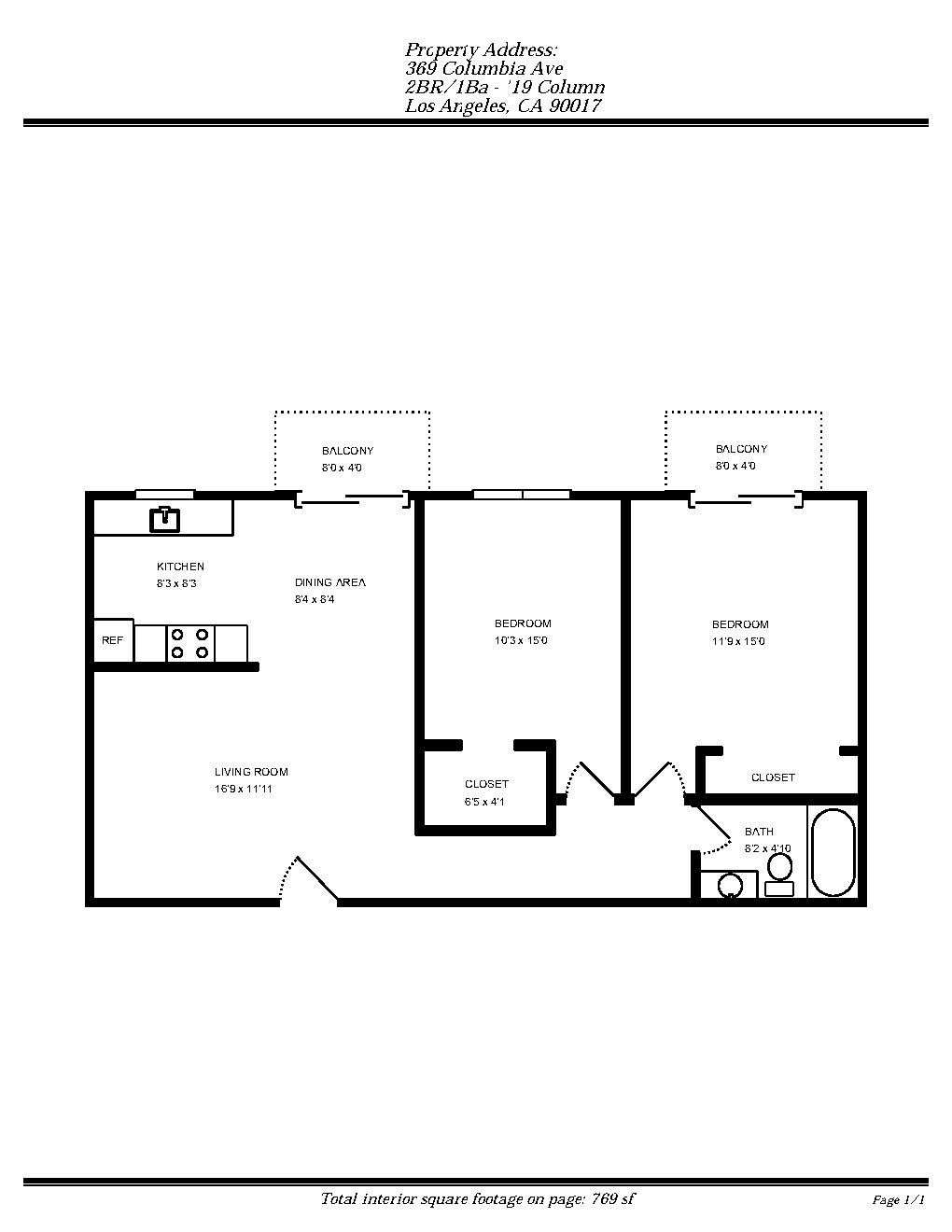 Tuscani Villas Two Bedroom floor plan