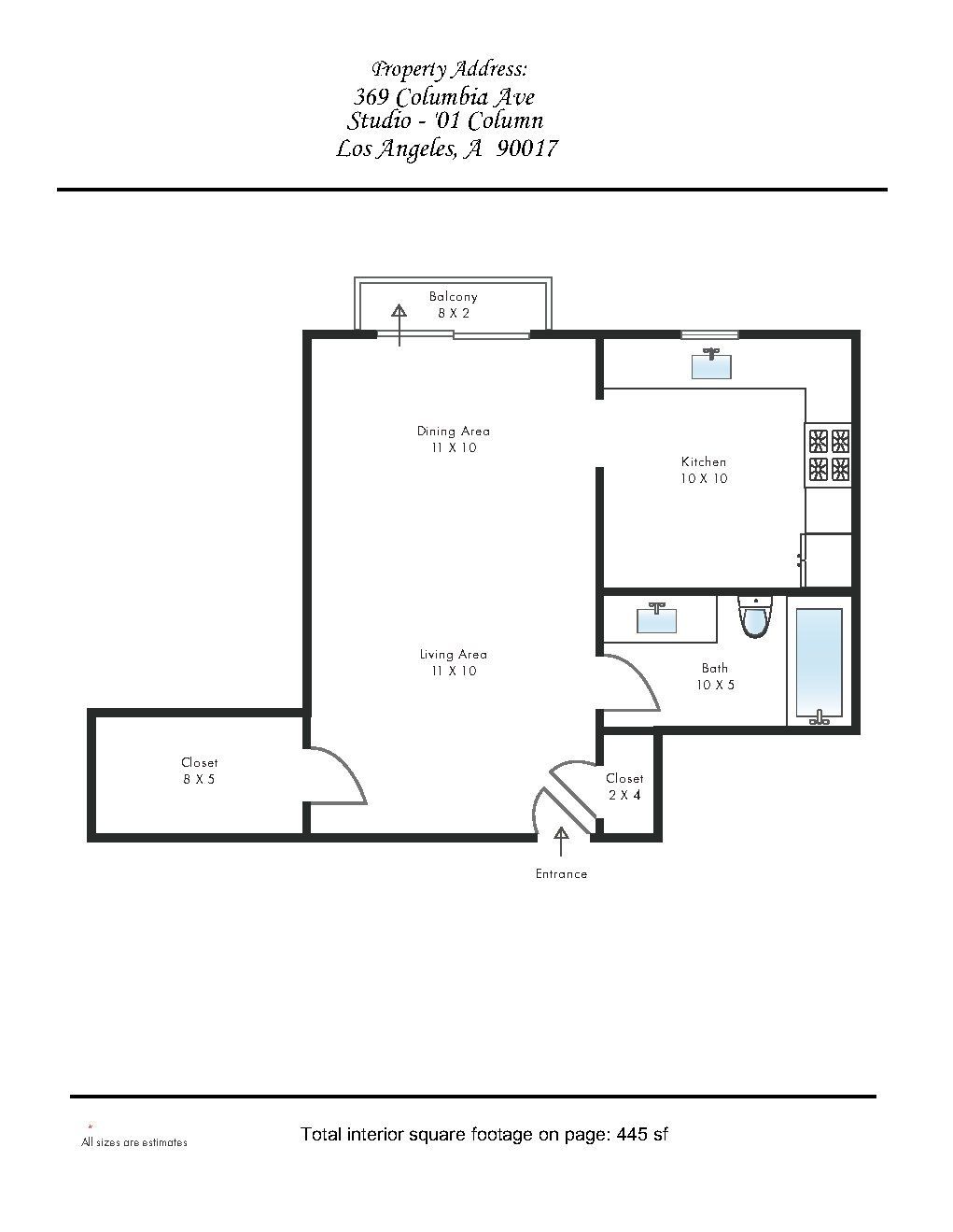 Tuscani Villas Studio floor plan