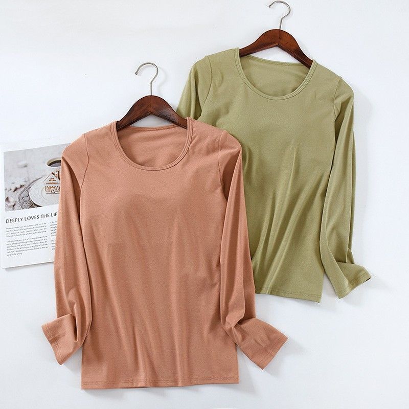 Bra Top-圓領長袖立體胸墊罩杯內搭上衣BRA運動內衣  CUBR2311004