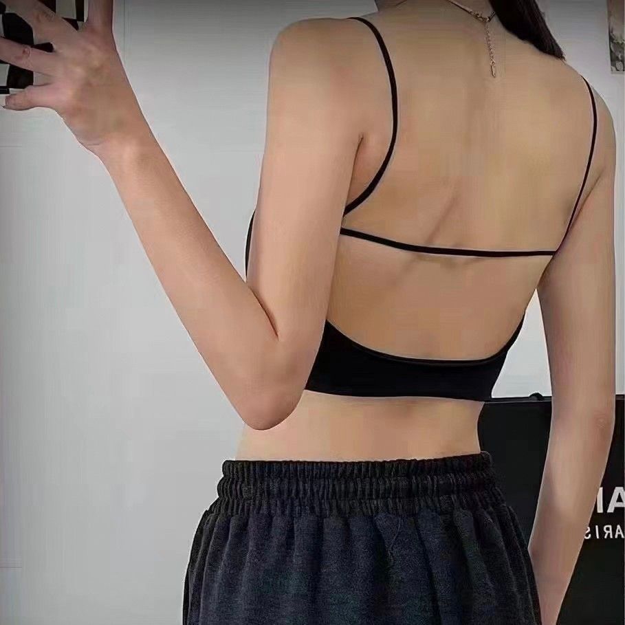 『買一送一』【冰絲涼感】吊帶冰絲美背乳膠不跑杯內搭背心4色      EBR2307003