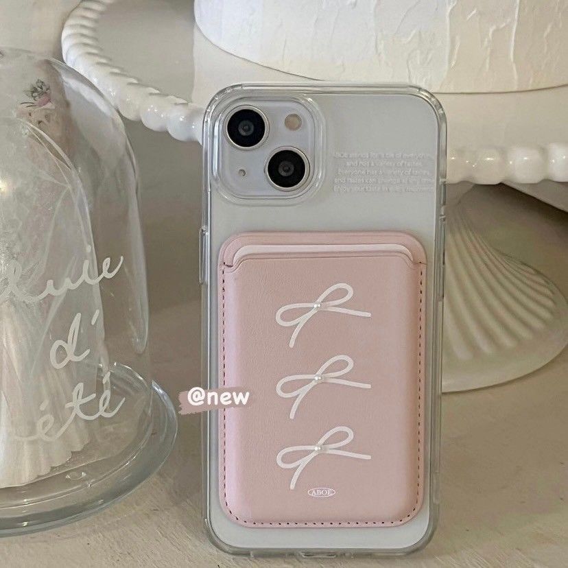 法式蝴蝶結磁吸卡包全包手機殼(卡包加購)IPHONE11/12/13/14/15      TE2408016