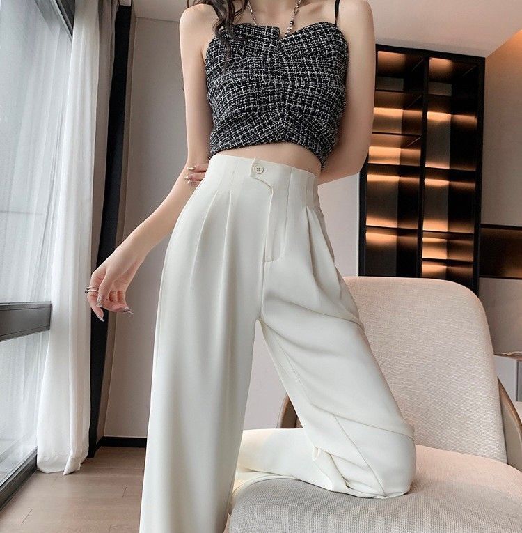 【好評推薦】時髦垂感闊腿涼感顯腿長西裝褲長褲3色(小個子/常規/加長)    EP2305015