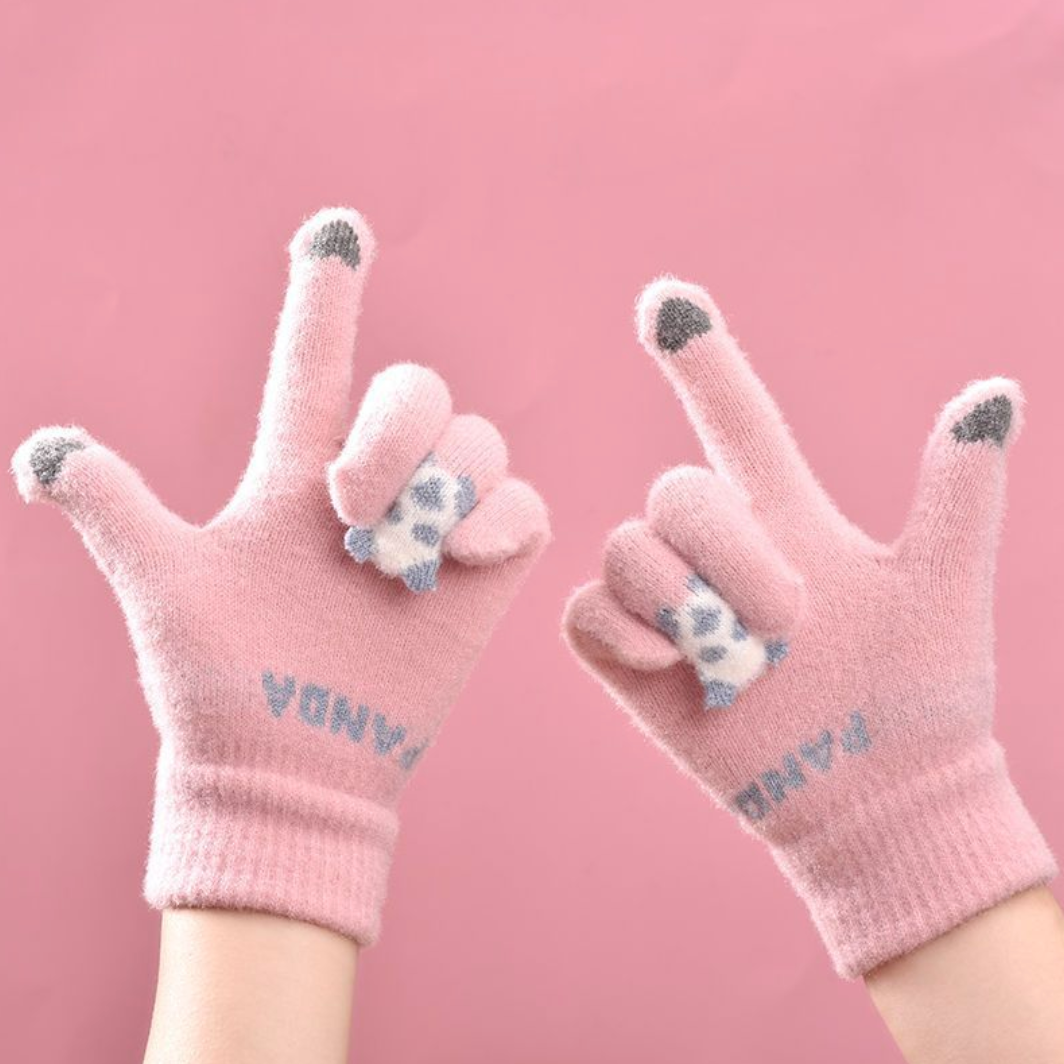 【買一送一】日系超萌手指細節動物針織設計保暖舒適觸控手套8款NSC2011007