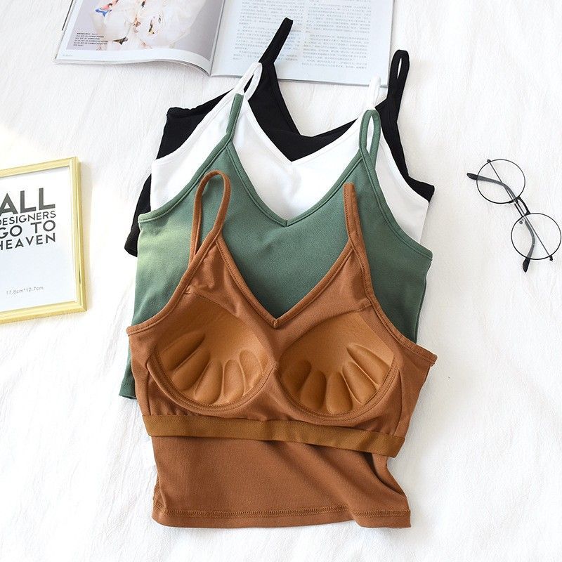 BRATOP-V領U型美背短版背心立體胸墊罩杯上衣      CUBR220302