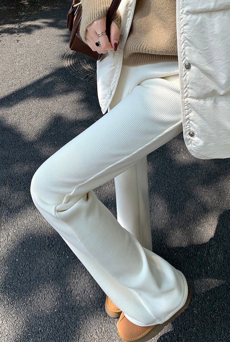 熱銷美腿神褲！燈心絨百搭垂墜感加絨加厚微喇褲休閒褲(小個子/常規/加長/加絨)