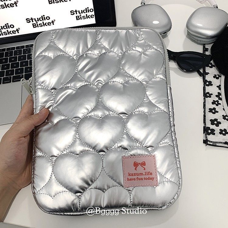 韓系空氣感愛心夾棉11 14 15.6吋筆電包內膽包電腦包平板包3色      AB2510008