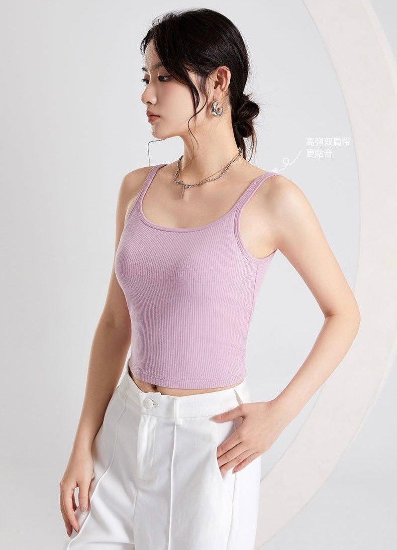 BRATOP-吊帶美背露臍背心立體胸墊罩杯上衣背心5色      CUBR250008