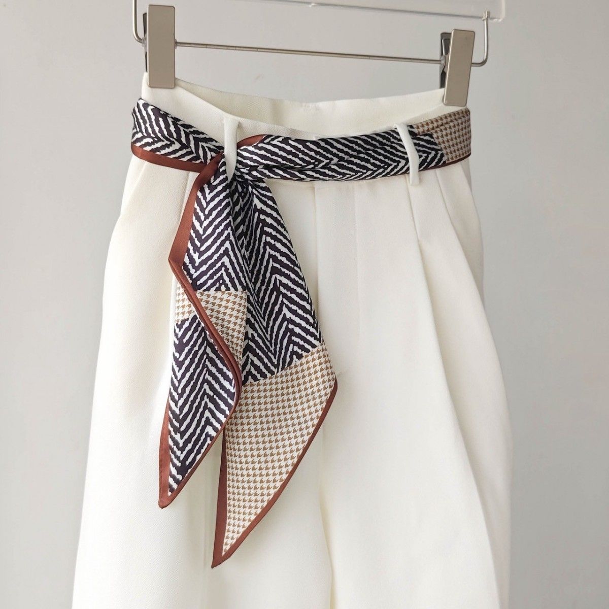 『買一送一』腰果長條絲巾褲子腰帶配飾繫脖飄帶領巾包包綁帶9款    ESC2509002