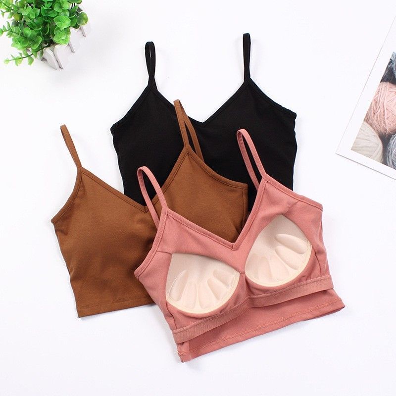 BRATOP-V領交叉美背短版背心立體胸墊罩杯上衣    CUBR220301