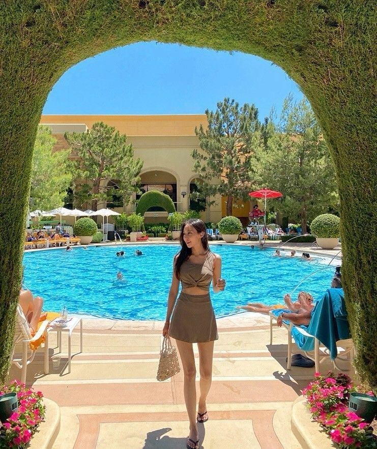 簡約 時尚裙式連身比基尼泳衣泳裝    EBK2507011