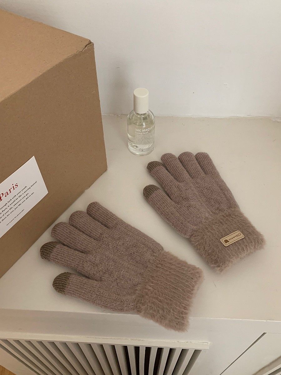 【買一送一】拚色雙層加厚保暖毛絨《加絨更暖》防寒保暖手套5色ESC2311004