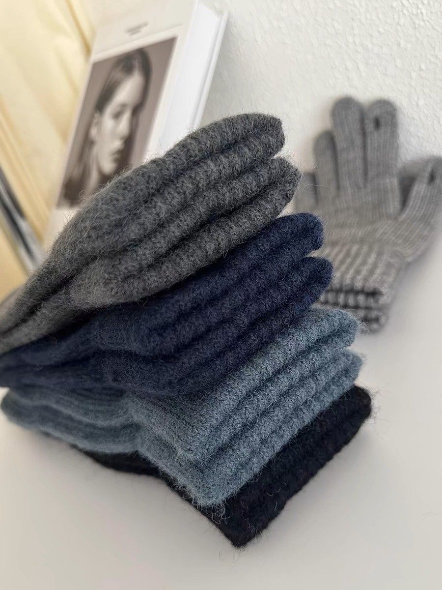 【買一送一】男士觸屏加絨《加絨露指》防寒保暖針織手套5色      ESC2412006