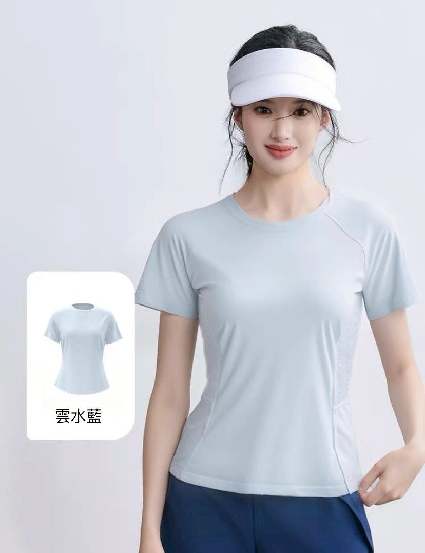 速乾衣透氣跑步套裝瑜珈健身運動上衣4色【上衣+短褲 套裝】  EST2506005