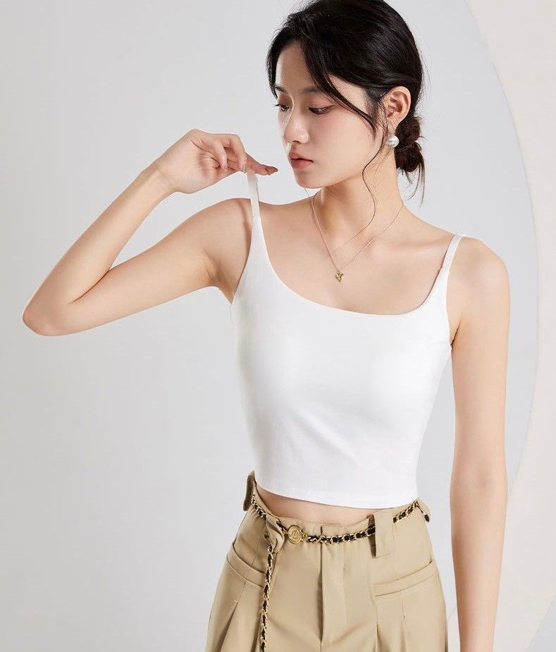 BRATOP-肩帶可調美背短版立體胸墊罩杯上衣背心3色  CUBR250016