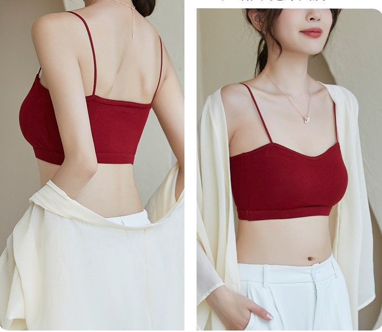 BRATOP-森系美胸細帶美背立體胸墊罩杯背心內搭上衣BRA運動內衣      CUBR220353