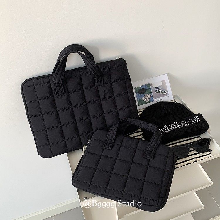 韓系空氣感格子行縫夾棉11 14 15.6吋 可手提手拿筆電包內膽包電腦包平板包3色      AB2510012