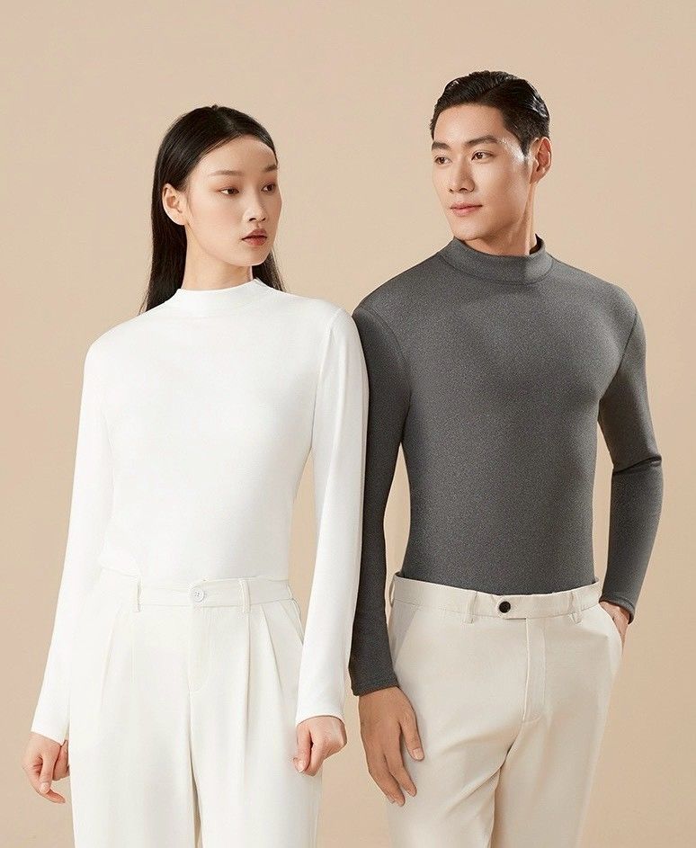 保暖首選【買一送一】半高領雙面磨毛男女款保暖內搭上衣3色      DL2511003