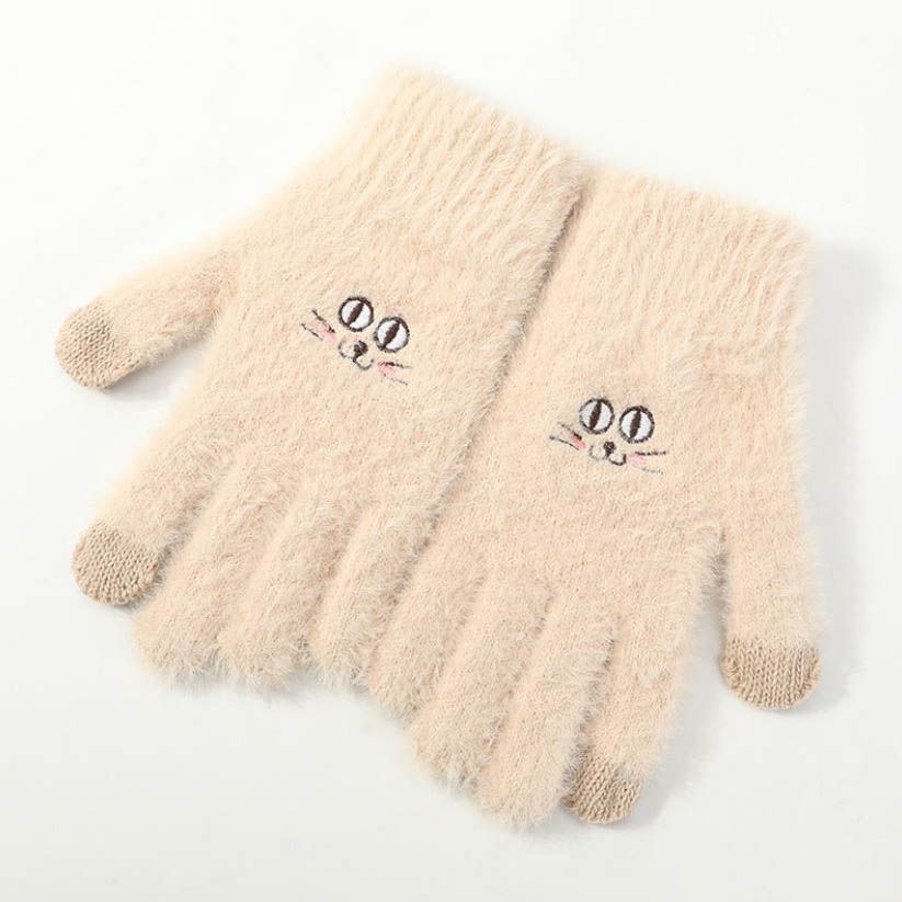 【買一送一】日系超萌手指細節動物針織設計保暖舒適觸控手套8款NSC2011007