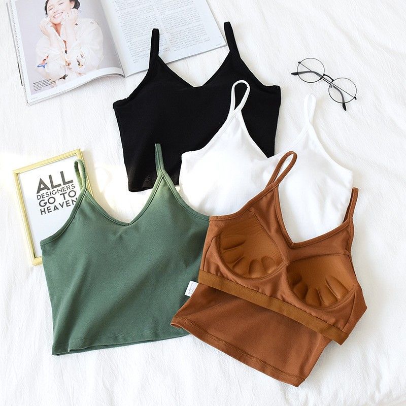 BRATOP-V領U型美背短版背心立體胸墊罩杯上衣      CUBR220302