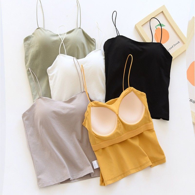 BRATOP-設計感細帶美背立體胸墊罩杯背心上衣      CUBR220332