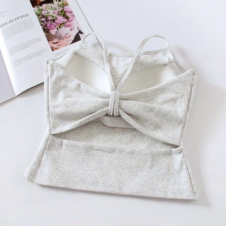 BRATOP-蝴蝶結美背短版立體胸墊罩杯上衣背心4色    CUBR250631