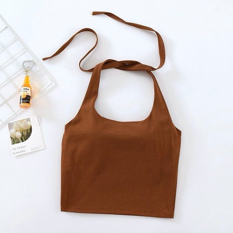 BRATOP-性感掛脖綁帶短版立體胸墊罩杯上衣背心4色    CUBR250013