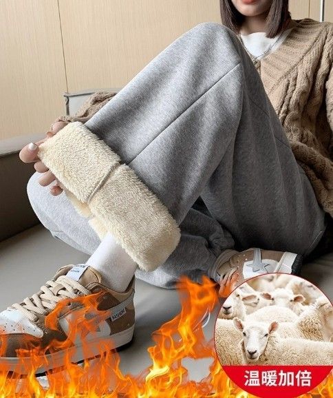 百搭加絨運動褲闊腿/束腳兩穿衛褲長褲子(小個子/常規/加長/不加絨)      EP2511022