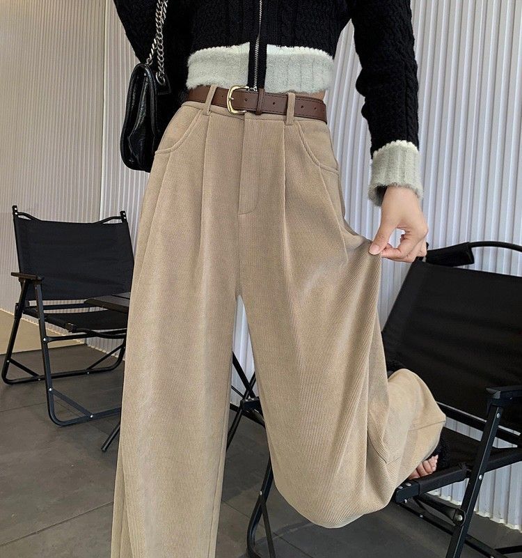 高人氣穿搭秋冬燈芯絨垂感長褲5色*不含腰帶(小個子/常規/加長)    EP2310013