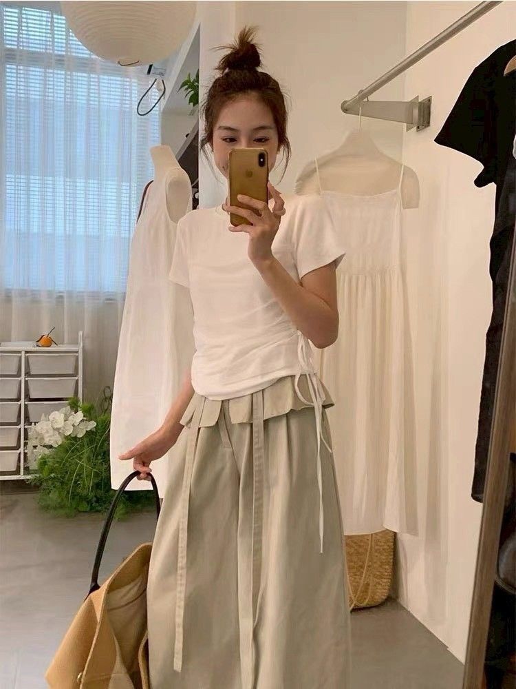 超美網紗抽繩設計上衣1015