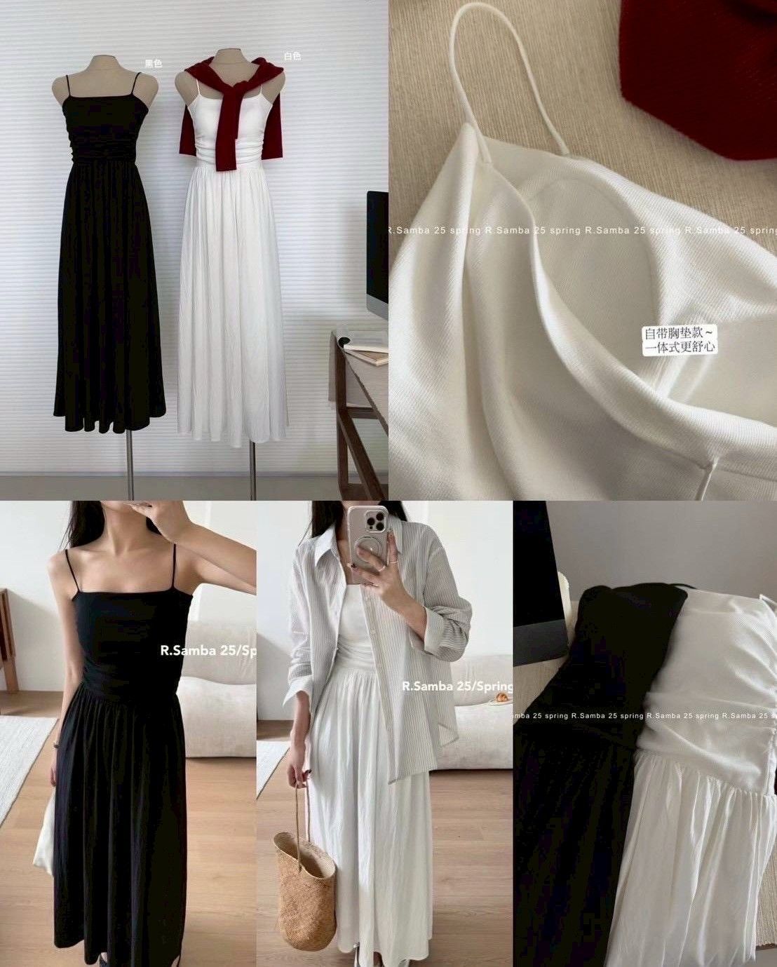 人氣款Bra Top 吊帶長洋度假洋裝2色551-707