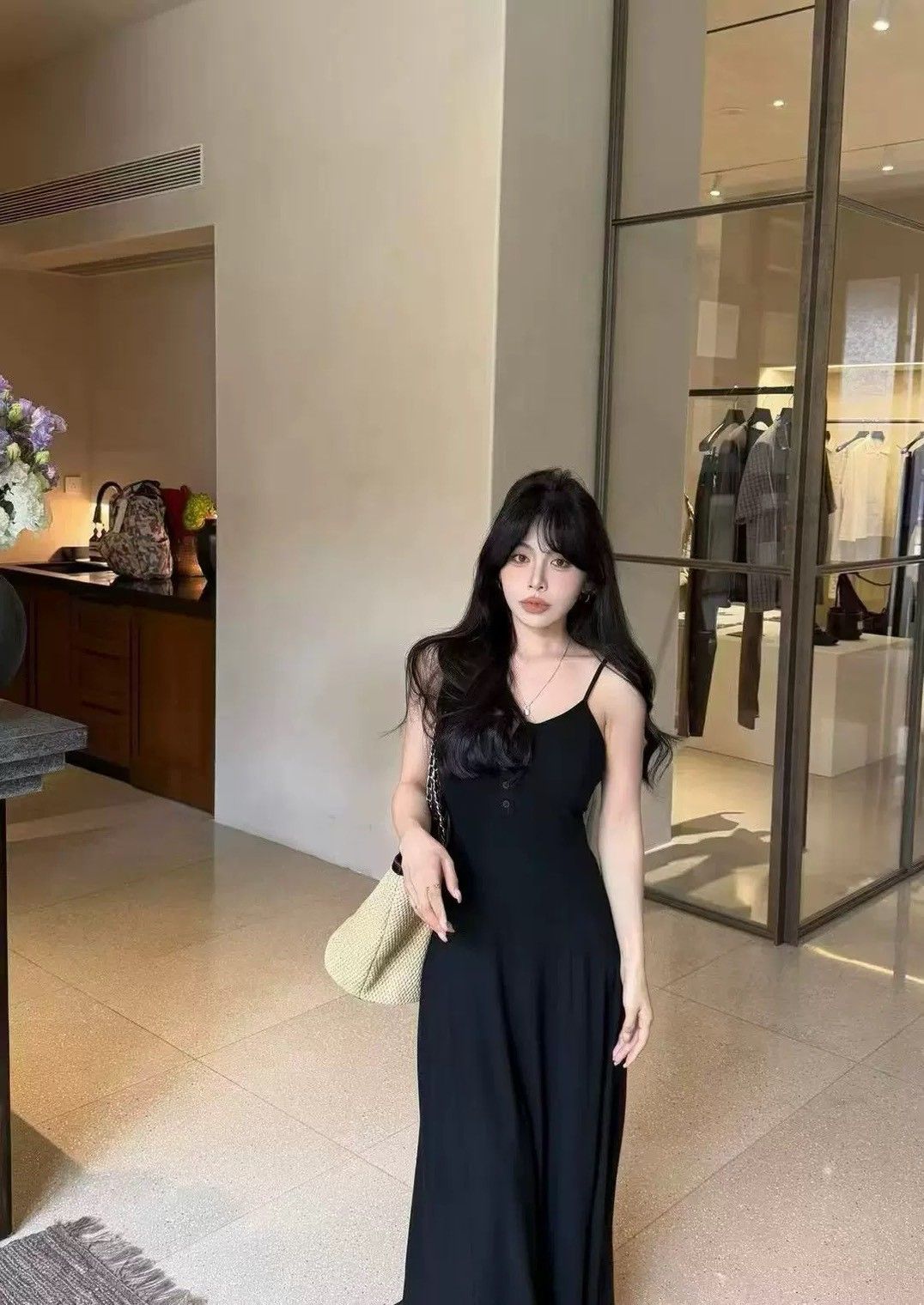 百搭開叉棉質bra洋裝1730-5009