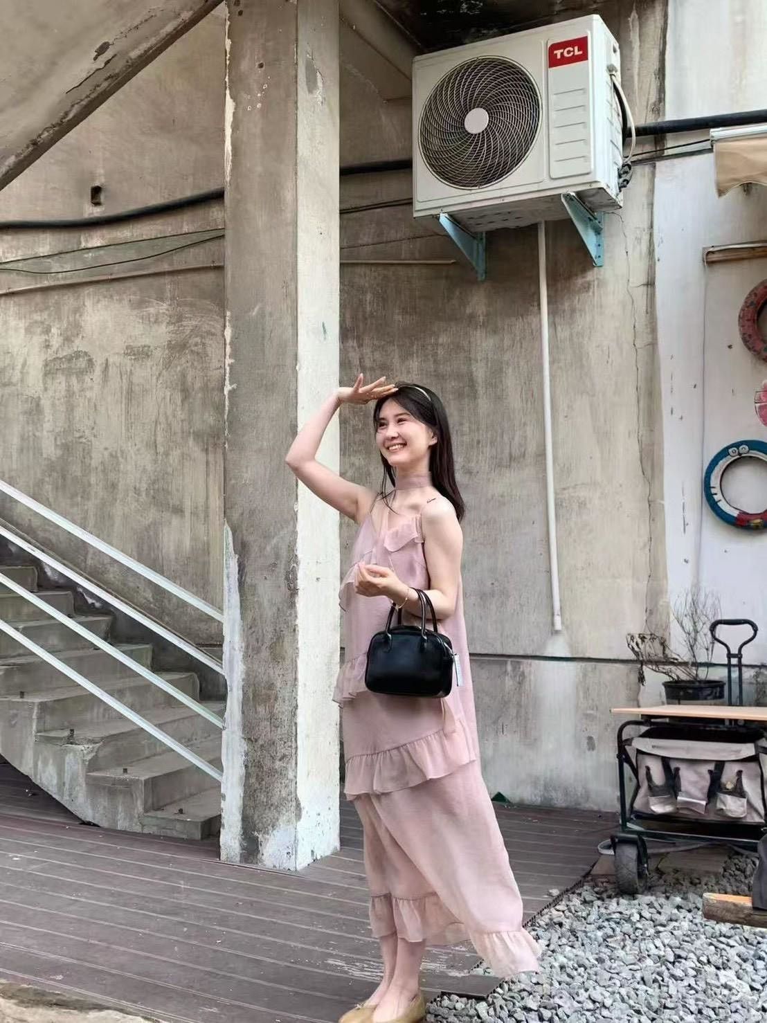 度假必備仙氣蛋糕飄帶長洋裝1818-86102