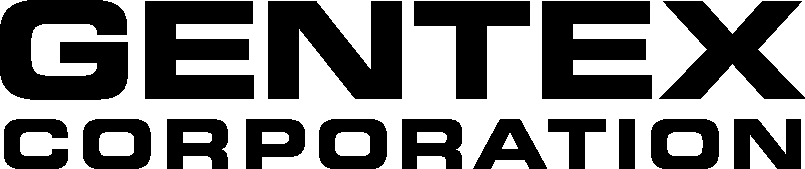 A black and white logo for gentex corporation