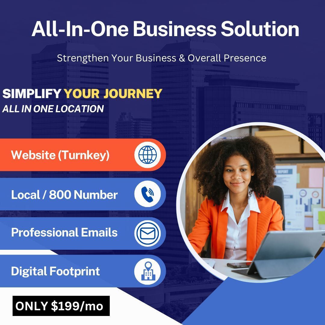 An advertisement for an all in one business solution