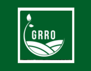 A green background with a white logo that says grro