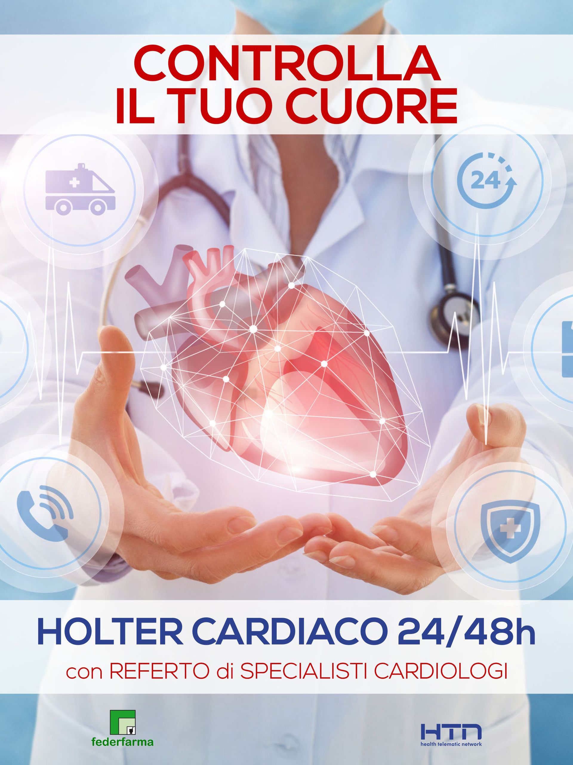 Un dottore tiene un cuore tra le mani.