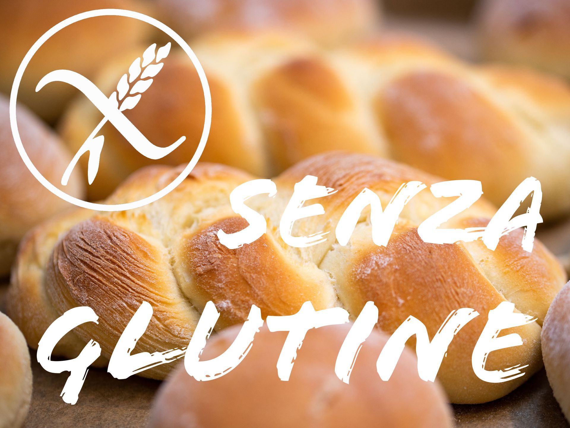 Un mucchio di pane con sopra scritta la scritta senza glutine